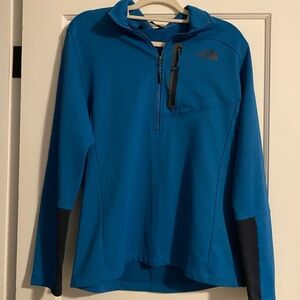 The North Face Mens Cozy Blue Quarter-Zip Pullover Size Large